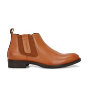 Men Premium Leather Ankle Chelsea Boot (Royale-80-Tan)