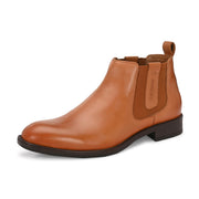 Men Premium Leather Ankle Chelsea Boot (Royale-80-Tan)