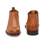 Men Premium Leather Ankle Chelsea Boot (Royale-80-Tan)