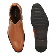Men Premium Leather Ankle Chelsea Boot (Royale-80-Tan)
