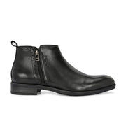 Men Premium Leather Ankle Side Zipper Boot (Royale-81-Black)