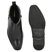 Men Premium Leather Ankle Side Zipper Boot (Royale-81-Black)