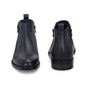Men Premium Leather Ankle Side Zipper Boot (Royale-81-Blue)