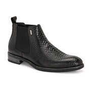 Men Premium Leather Black Chelsea Boot (Royale-88-Black)