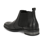 Men Premium Leather Black Chelsea Boot (Royale-88-Black)