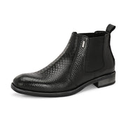 Men Premium Leather Black Chelsea Boot (Royale-88-Black)