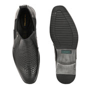 Men Premium Leather Black Chelsea Boot (Royale-88-Black)