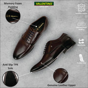 Men Premium Leather Lace Up Formal Oxford Shoes (Reform-72-Choco)