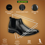 Men Premium Leather Black Chelsea Boot (Reform-85-Black)