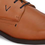 Men Premium Leather Tan Lace-Up Formal Derby Shoes (Saint-55-Tan)