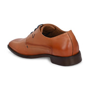 Men Premium Leather Tan Lace-Up Formal Derby Shoes (Saint-55-Tan)