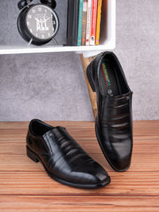 Men Premium Leather Black Slip-On Formal Shoes (Giness-21)