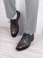 Men Premium Leather Brown Formal Derby Shoes (Charlie-51-Brown)