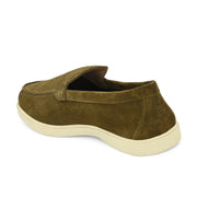 West Port Men Trendy Leather Loafers (Thrive-10-Olive)