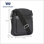 West Port Urban Messenger Crossbody Sling Bag – Smart & Handsfree (URBAN MESSENGER-BLACK)