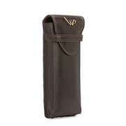 West Port Premium Leather Stylish Protective Eyewear Case For Sunglasses & Spectacles (UUT-AO-01-BROWN)