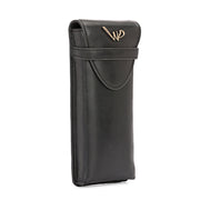 West Port Premium Leather Stylish Protective Eyewear Case For Sunglasses & Spectacles (UUT-AO-01-BLACK)