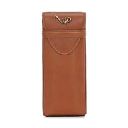 West Port Premium Leather Stylish Protective Eyewear Case For Sunglasses & Spectacles (UUT-AO-01-COGNAC)
