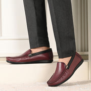 Men Premium Leather Bordo Slip On Loafer (V-Class-31-Bordo)