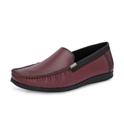 Men Premium Leather Bordo Slip On Loafer (V-Class-31-Bordo)