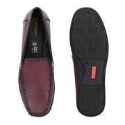 Men Premium Leather Bordo Slip On Loafer (V-Class-31-Bordo)