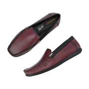 Men Premium Leather Bordo Slip On Loafer (V-Class-31-Bordo)