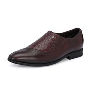 Men Premium Leather Bordo Slip-On Formal Shoes (V-Roman-05-Bordo)