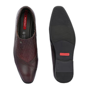 Men Premium Leather Bordo Slip-On Formal Shoes (V-Roman-05-Bordo)