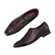 Men Premium Leather Bordo Slip-On Formal Shoes (V-Roman-05-Bordo)