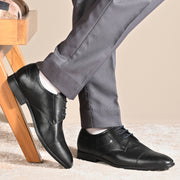 Men Premium Leather Lace-Up Formal Shoes (V-ROMAN-52-BLACK)