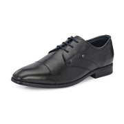 Men Premium Leather Lace-Up Formal Shoes (V-ROMAN-52-BLACK)