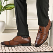 Men Premium Leather Lace-Up Formal Shoes (V-ROMAN-52-MOCCA)