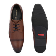 Men Premium Leather Lace-Up Formal Shoes (V-ROMAN-52-MOCCA)