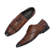 Men Premium Leather Lace-Up Formal Shoes (V-ROMAN-52-MOCCA)