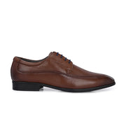 Men Premium Leather Mocca Lace-Up Formal Derby Shoes (V-Roman-55-Mocca)