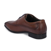 Men Premium Leather Mocca Lace-Up Formal Derby Shoes (V-Roman-55-Mocca)