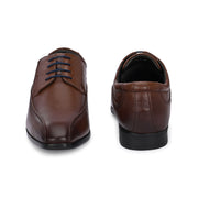 Men Premium Leather Mocca Lace-Up Formal Derby Shoes (V-Roman-55-Mocca)