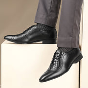 Men Premium Leather Formal Oxford Shoes (V-ROMAN-60-BLACK)