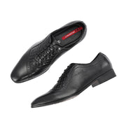 Men Premium Leather Formal Oxford Shoes (V-ROMAN-60-BLACK)