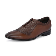 Men Premium Leather Formal Oxford Shoes (V-ROMAN-60-BROWN)