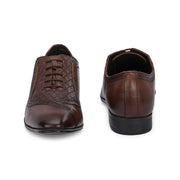 Men Premium Leather Formal Oxford Shoes (V-ROMAN-60-BROWN)