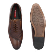 Men Premium Leather Formal Oxford Shoes (V-ROMAN-60-BROWN)