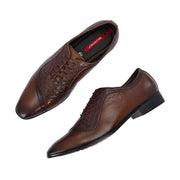 Men Premium Leather Formal Oxford Shoes (V-ROMAN-60-BROWN)