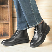 West Port Men Black Leather Chukka Boots (V-STAR-80-BLACK)