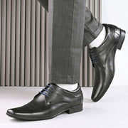 Men Premium Leather Lace Up Shoe (VINTAGE-52-BLACK)