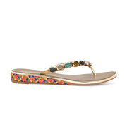 Women Multicolor Beaded Flat Sandals (W-AF-01-ANTIQUE)