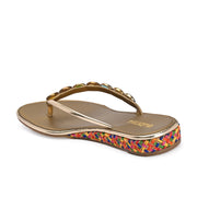 Women Multicolor Beaded Flat Sandals (W-AF-01-ANTIQUE)
