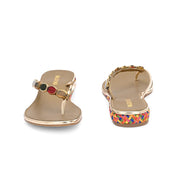 Women Multicolor Beaded Flat Sandals (W-AF-01-ANTIQUE)