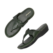 Women Comfort Olive Green Wedge Sandals (W-AF-02-GREEN)