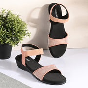 Women Premium Wedge Sandals (W-AF-07-PEACH)